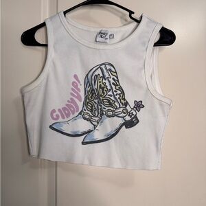 Princess Polly “Giddy Up” Western Cowgirl Crop Tank Size 8